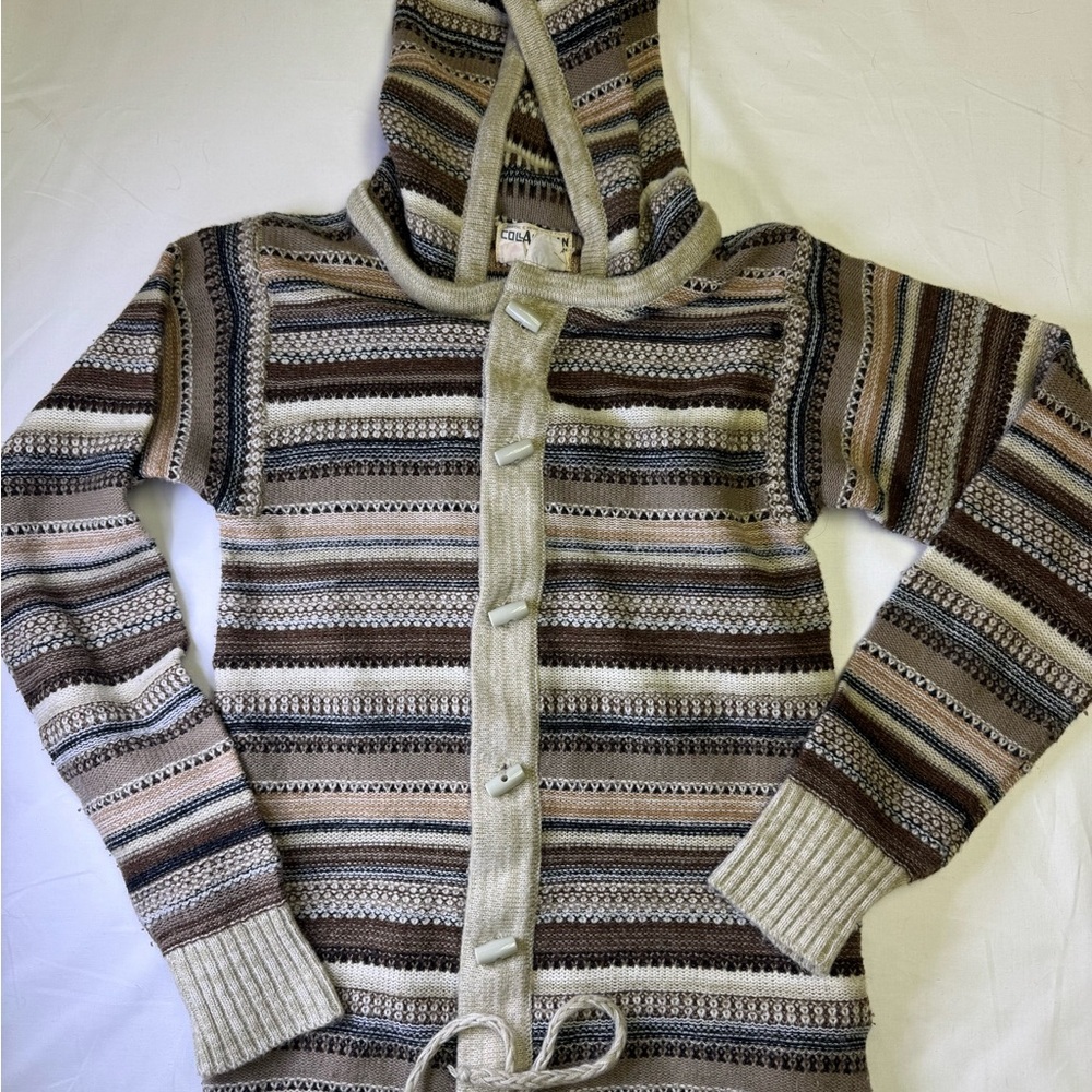 Vintage 80’s Hooded Cardigan Sweater‎